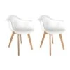 Lot De 2 Chaises Scandinave Enfant "Coque" 42cm Blanc