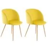 Lot De 2 Chaises En Velours "Celina" 84 Cm Jaune