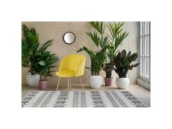 Lot De 2 Chaises En Velours "Celina" 84 Cm Jaune -Mobilier De Restaurant chaise 15745219