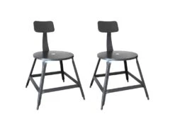 Lot De 2 Chaises Vintage "Madison" 83cm Gris