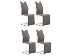 Lot De 4 Chaises Design "Avida" 103cm Gris & Blanc