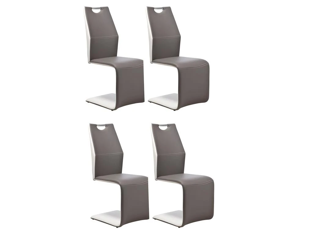 Lot De 4 Chaises Design "Avida" 103cm Gris & Blanc 1 Lot De 4 Chaises Design "Avida" 103cm Gris & Blanc