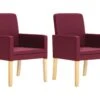 Lot De 2 Chaises De Salle à Manger Cuisine Design Moderne Synthétique Rouge Bordeaux CDS020974