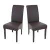 Set De 2 Chaises De Salle à Manger En Synthétique Marron Mat Pieds Foncés CDS04025