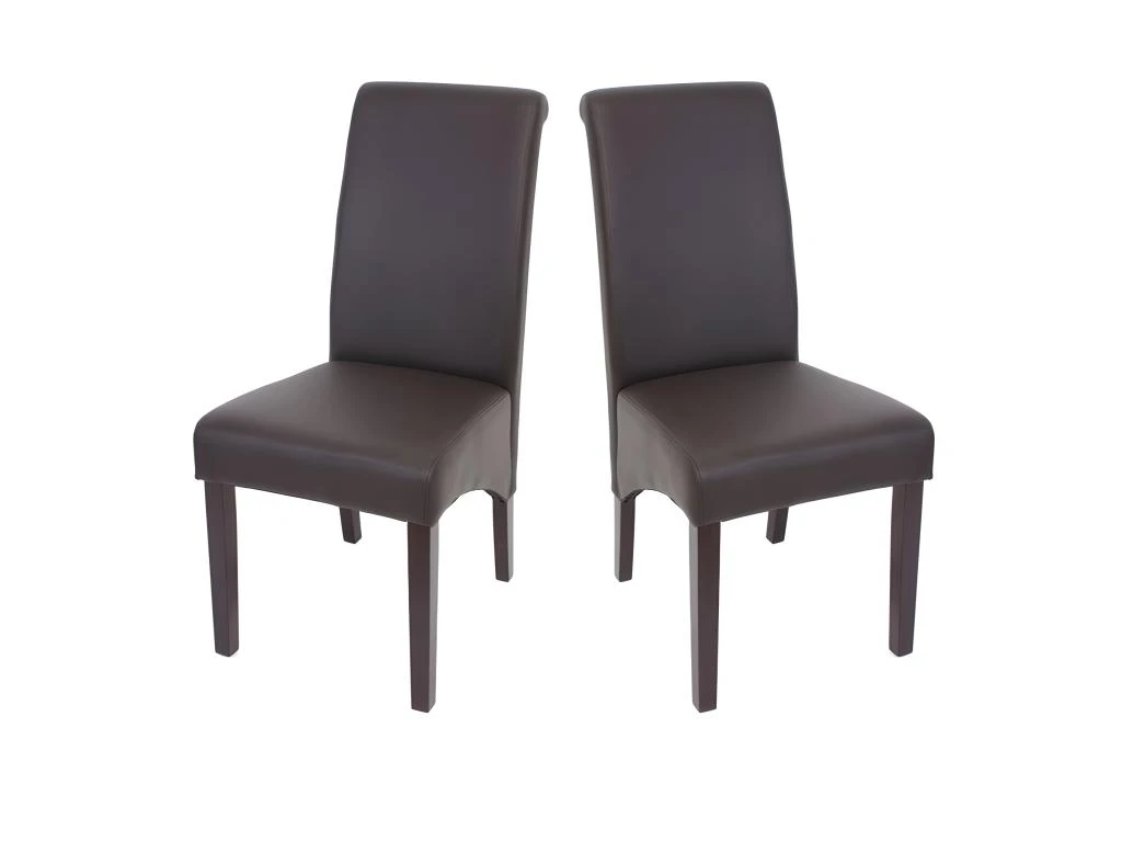 Set De 2 Chaises De Salle à Manger En Synthétique Marron Mat Pieds Foncés CDS04025 1 Set De 2 Chaises De Salle à Manger En Synthétique Marron Mat Pieds Foncés CDS04025