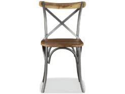 Lot De 6 Chaises De Salle à Manger Cuisine Design Industriel Bois De Manguier Massif Et Acier CDS022103 -Mobilier De Restaurant chaise 15778059