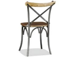 Lot De 6 Chaises De Salle à Manger Cuisine Design Industriel Bois De Manguier Massif Et Acier CDS022103 -Mobilier De Restaurant chaise 15778061