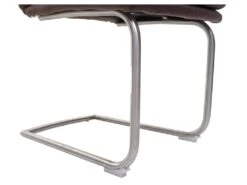 Lot De 6 Chaises De Salle à Manger Cuisine En Tissu Marron Et Acier Inoxydable Coutures Décoratives 04_0000876 -Mobilier De Restaurant chaise 15779323