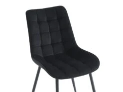 Lot De 2 Chaises Matelassées - Velours Et Métal Noir - Noir - OLLUA -Mobilier De Restaurant chaise 15854297