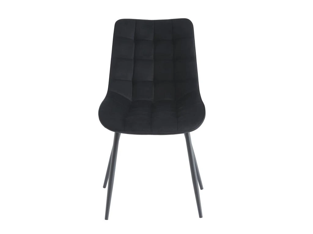 Lot De 6 Chaises Matelassées - Velours Et Métal Noir - Noir - OLLUA 3 Lot De 6 Chaises Matelassées - Velours Et Métal Noir - Noir - OLLUA – Image 3