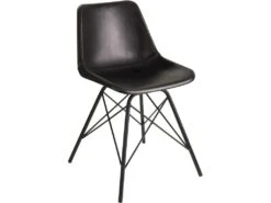 Chaise Loft Cuir Metal Noir Benarkin