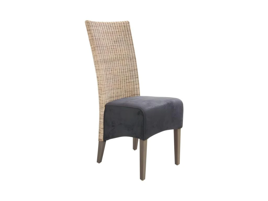 Chaise Rotin Et Teck Teinté Gris Prestige 1 Chaise Rotin Et Teck Teinté Gris Prestige