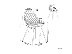 Lot De 2 Chaises De Salle à Manger Noires CANTON -Mobilier De Restaurant chaise 16268385