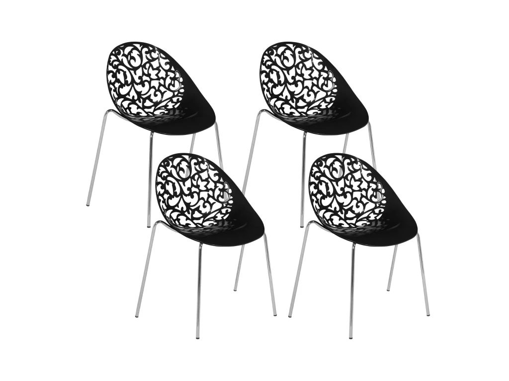 Ensemble De 4 Chaises Noires MUMFORD 1 Ensemble De 4 Chaises Noires MUMFORD