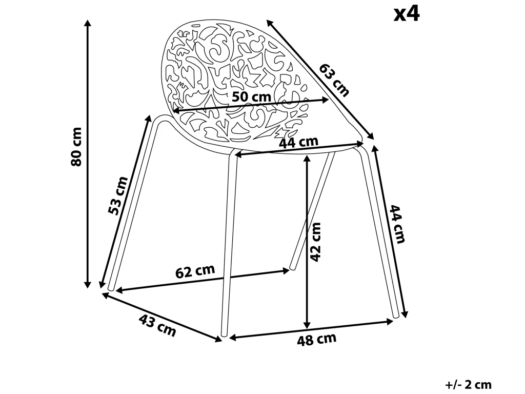 Ensemble De 4 Chaises Noires MUMFORD 3 Ensemble De 4 Chaises Noires MUMFORD – Image 3