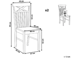 Lot De 2 Chaises Noires Et Marron HOUSTON -Mobilier De Restaurant chaise 16688817