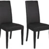 Lot De 2 Chaises TACOMA - Simili Noir & Pieds Noirs