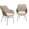 Lot De 2 Chaises En Rotin - Naturel/Brun Foncé