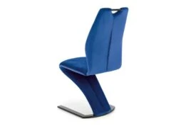Lot De 2 Chaises Design En Velours - Bleu -Mobilier De Restaurant chaise 17568409