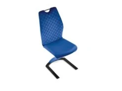 Lot De 2 Chaises Design En Velours - Bleu -Mobilier De Restaurant chaise 17568417