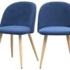 Chaise Cozy En Tissu Bleu Jean (lot De 2)