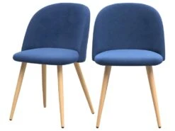 Chaise Cozy En Tissu Bleu Jean (lot De 2)