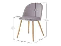 Chaise Cozy En Velours Gris (lot De 2) -Mobilier De Restaurant chaise 17577633