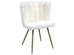 FJARD - Lot De 6 Fauteuils Blanc Tissu Bouclettes -Mobilier De Restaurant chaise 17590887