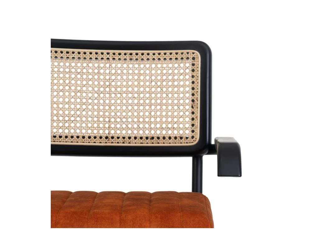 Duo De Chaises à Accoudoirs Métal/Rotin/Orange - MARIETTE 6 Duo De Chaises à Accoudoirs Métal/Rotin/Orange - MARIETTE – Image 6