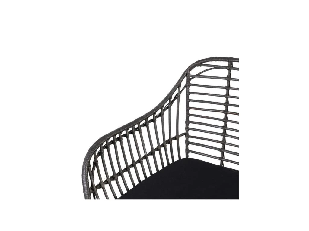 Fauteuil Rotin Gris/Métal - EYMEA 6 Fauteuil Rotin Gris/Métal - EYMEA – Image 6