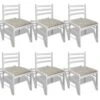 Lot De 6 Chaises De Salle à Manger Cuisine Design Classique Bois Solide Et Velours Blanc CDS022154
