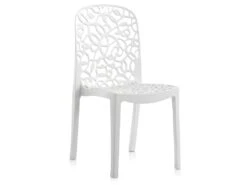 Lot De 6 Chaises De Table-salle à Manger - Cuisine - Interieur/exterieur En Résine Coloris Blanc - Longueur 47 X Profondeur 50 X Hauteur 87 Cm
