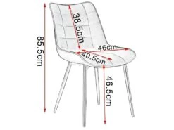 Lot De 4 Chaises De Salle à Manger | Chaise Tapissée En Velours | Structure En Métal | Dossier Et Base Confortables Et Rembourrés | Table De Salon. -Mobilier De Restaurant chaise 17947115