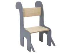 Chaise Enfant Dino Grise Et Bois - Gris