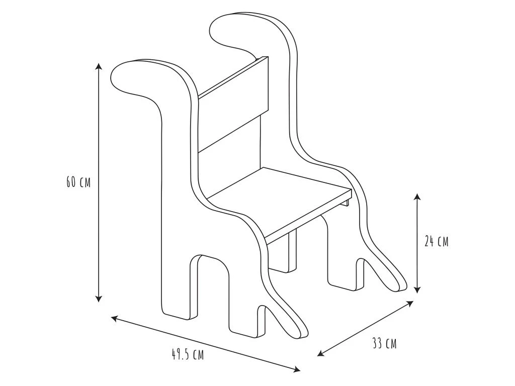 Chaise Enfant Dino Grise Et Bois - Gris 4 Chaise Enfant Dino Grise Et Bois - Gris – Image 4