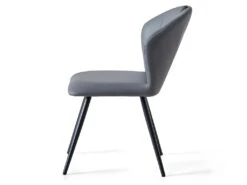 Chaise Simili Gris Avec Poignée SC2 Pieds Métal - Gris -Mobilier De Restaurant chaise 18081535