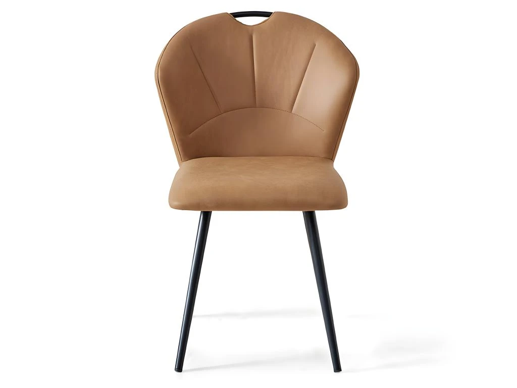 Chaise Simili Marron Avec Poignée SC2 Pieds Métal - Marron 2 Chaise Simili Marron Avec Poignée SC2 Pieds Métal - Marron – Image 2