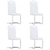 Lot De 4 Chaises De Salle à Manger Cuisine Cantilever Design Moderne Synthétique Blanc CDS021349
