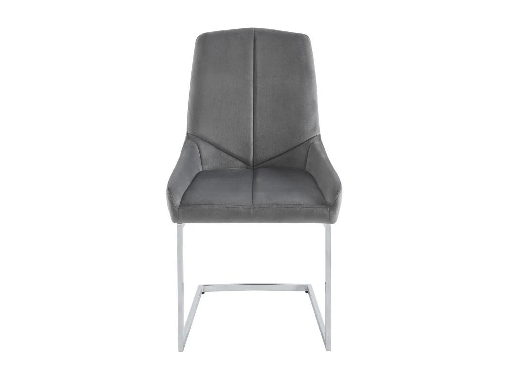 Lot De 2 Chaises En Velours Et Métal - Gris - BERLONA 3 Lot De 2 Chaises En Velours Et Métal - Gris - BERLONA – Image 3