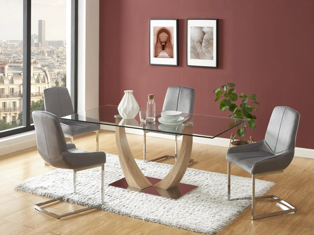 Lot De 2 Chaises En Velours Et Métal - Gris - BERLONA 2 Lot De 2 Chaises En Velours Et Métal - Gris - BERLONA – Image 2