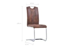 Lot De 4 Chaises De Salle à Manger Cuisine Design Moderne Synthétique Daim Marron CDS021730 -Mobilier De Restaurant chaise 18107669