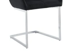 Lot De 6 Chaises En Velours Et Métal - Noir - BERLONA -Mobilier De Restaurant chaise 18320739