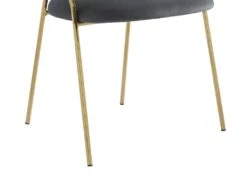 Lot De 2 Chaises En Velours Et Métal Doré - Gris - MADOLIA De Pascal MORABITO -Mobilier De Restaurant chaise 18320791