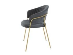 Lot De 2 Chaises En Velours Et Métal Doré - Gris - MADOLIA De Pascal MORABITO -Mobilier De Restaurant chaise 18320795