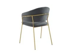 Lot De 6 Chaises En Velours Et Métal Doré - Gris - MADOLIA De Pascal MORABITO 33 Lot De 6 Chaises En Velours Et Métal Doré - Gris - MADOLIA De Pascal MORABITO -Mobilier De Restaurant chaise 18320829