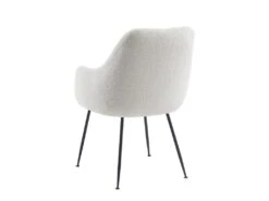 Lot De 6 Chaises Avec Accoudoirs En Tissu Bouclette Et Métal - Blanc - TOYBA -Mobilier De Restaurant chaise 18376617