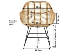 Fauteuil Rotin Pieds Compas Rattan -Mobilier De Restaurant chaise 18376749