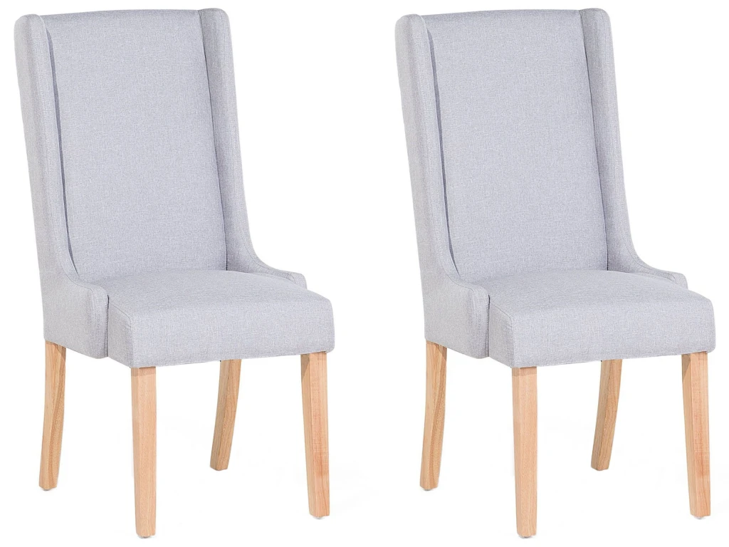 Lot De 2 Chaises De Salle à Manger Gris Clair CHAMBERS 1 Lot De 2 Chaises De Salle à Manger Gris Clair CHAMBERS