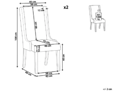 Lot De 2 Chaises De Salle à Manger Gris Clair CHAMBERS 14 Lot De 2 Chaises De Salle à Manger Gris Clair CHAMBERS -Mobilier De Restaurant chaise 18447541