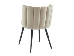 Lot De 6 Chaises En Velours Et Métal Noir - Beige - PRANILA De Pascal MORABITO -Mobilier De Restaurant chaise 18482693